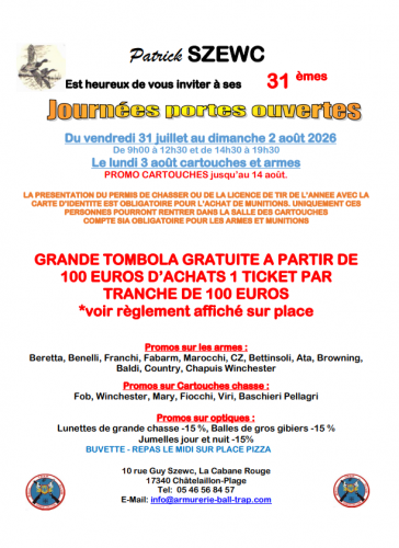 Tarifs Portes ouvertes 2026